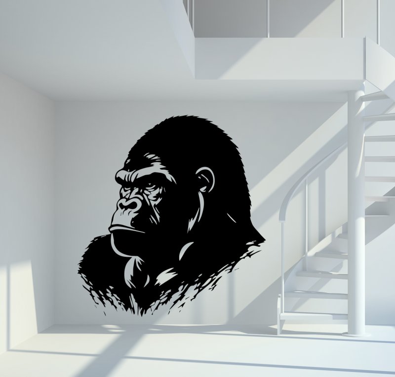 46184 Gorilla seitlich Wandtattoo